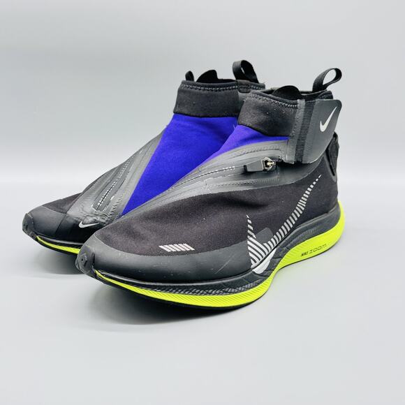 Nike Pegasus Turbo Shield Shoes Womens 8.5 Black Purple Yellow Waterproof Run - Picture 4 of 13